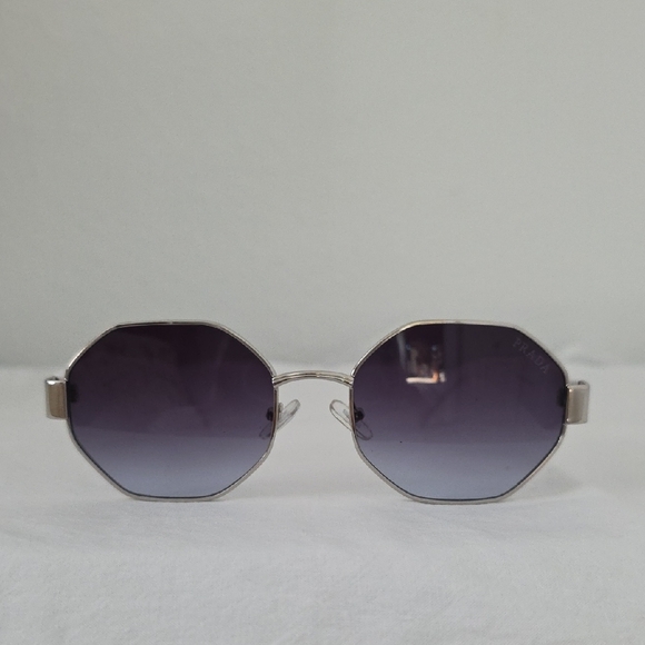 Prada Hexagonal White and Silver Sunglasses - Picture 2 of 6